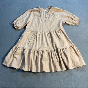 BB Dakota by Steve Madden Women’s Tan Tiered Short Sleeve Mini Dress, size M
